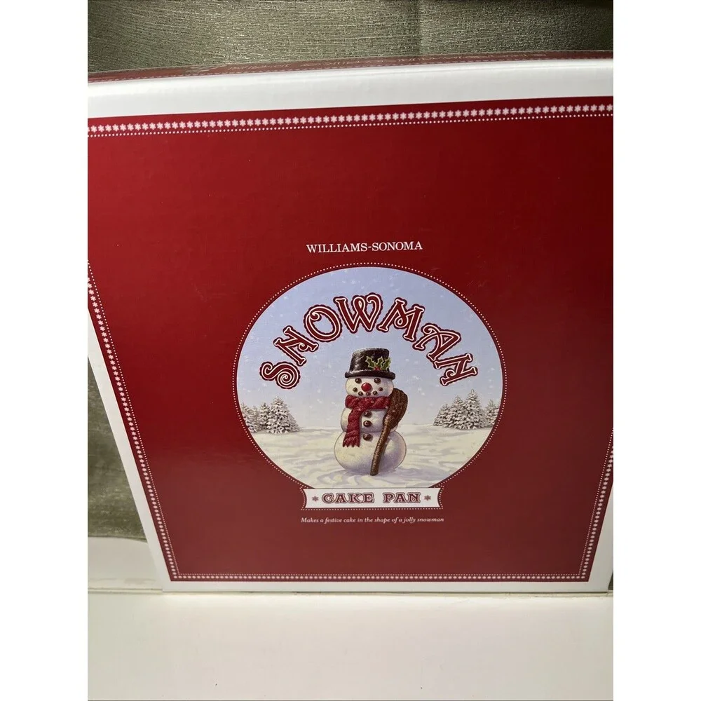 Williams Sonoma Nordic Ware Snowman Cake Pan 10 Cups 2005 NIB Christmas